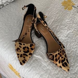 Crown Vintage, leopard print, cowhide heels.